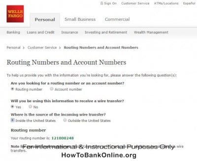 Wells Fargo Routing Number